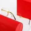 New Designer C Ornament Metal Rimless square sunglasses men's and women's fashion sunglasses