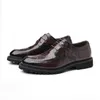 NUOVO Ufficio Scarpe in pelle di lusso Italia Men Formale Oxford Abito puntato Classico Banchet Scarpe Brands D2A9