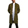 Herrjackor Nigerian Fashion Long Jacket African Print Classic Stand Collar Zipper Coat Casual Outwearmen's