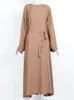 Этническая одежда Осенняя элегантная женщина мусульманское платье абая кафтана повседневные марокко платья Женщина Дубай Турция Ислам Длинный Харак