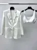 Women's Jackets Two-piece Suit Pure Handmade Beaded Embellished Body Inside With Suspenders Fashion Temperament 2023 Summer 0810