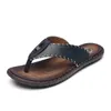 Tofflor läder luxe sommar män strand flip flops man bekväm sko casual mode fiske flip-flops klassisk utomhus