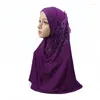 Etnische kleding moslim instant hijab tulband met diamanten bloemkappen voor vrouwen en meisjeshoofddoek islamitische sjaals klaar om te dragen