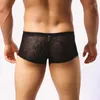 Underpants Brand Sexy Man Low Waist Lace Underwear Men Comfortable Thin Boxers Shorts Male Breathable Homewear Boxer 3 Color