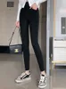 女性のレギンスChrleisure Women Winter Elastity Slim High Waistズボンフリースサーマルタイツ女性ジムフィットネスレギンスフェメール