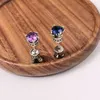 Boucles d'oreilles rétro en Zircon pour femmes et filles, de haute qualité, de luxe, à la mode, bijoux d'oreille, accessoires, cadeau, 202