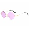 Óculos de sol Luxury Punk Retângulo Quadrado Mulheres 2023 Rimless Sun Glasses Feminino Vintage dos anos 90 Pequenos óculos Gafas de solsunglasses