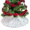 Decorações de natal Salia de árvore de pelúcia branca Faux Fur Round Base Base Base Indoor Férias de festa ao ar livre