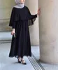Etnische kleding lente herfst dames sjaals lange mouwen jurk abaya mode zomer mantel solide kleur jilbab casual woon-werkverkeer