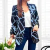 Abiti da donna Casual stampato risvolto Blazer sexy Donna Autunno Giacche a maniche lunghe Elegante Office Lady Cappotto Mujer Ensembles De Blazers