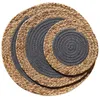 Tapis de table rond en rotin naturel sous-verres bol coussin fait à la main isolation napperons rembourrage tasse cuisine décoration fournitures