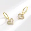 Pendientes de aro de moda clásicos CZ Zircon amor corazón Huggie para mujeres oreja Piercing cartílago pendientes fiesta boda joyería Eh1887