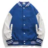 Herrjackor plus storlek Streetwear Vintage Baseball Uniform Korean Hip Hop Overized Patchwork Jacket Män kläder Harajuku Coats