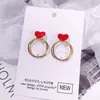 Pearl Earrings for Women Hollow Heart Pendants Personality Hanging earrings boucle oreille femme