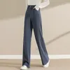 Pantaloni da donna Autunno 2023 Moda Inverno Gamba Larga da Donna Casual Caldo Vita Alta Dritto Pantaloni Larghi di Velluto a Coste R48
