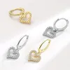 Pendientes de aro de moda clásicos CZ Zircon amor corazón Huggie para mujeres oreja Piercing cartílago pendientes fiesta boda joyería Eh1887