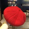 Beanieskull Caps Autumn Inverno Coreano Cores sólidos cor -sólido Retro Knit Boina Painter Hat British 230211
