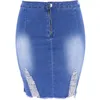 Saia curta de verão rasgada saia de saia irregular de saia feminina de jeans 9061h1