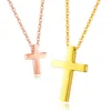 Naszyjniki wiszące Krzyż para naszyjnik Jezus dla mężczyzn kobiety religijne chrześcijańska biżuteria Rose złoto czarny srebrny łańcuch kolorów