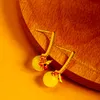 Dangle Earrings & Chandelier Gold Color Cute Crystal Flower Bee Earring For Women Girl Gift Simulated Pearl Drop Korean Style JewelryD