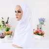 Etnische kleding moslim instant hijab tulband met diamanten bloemkappen voor vrouwen en meisjeshoofddoek islamitische sjaals klaar om te dragen