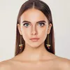 Boucles d'oreilles pendantes élégantes, 1 paire, légères avec ligne d'oreille en cristal pour fête de Festival