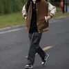 Herrjackor plus storlek Streetwear Vintage Baseball Uniform Korean Hip Hop Overized Patchwork Jacket Män kläder Harajuku Coats