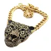 Colares pendentes Ydydbz Big Leopard Head Cublace Hip Hop Punk Jewelry Party Party Rave Acessor