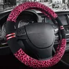 Steering Wheel Covers Fashion Car Cover Autumn And Winter Plush Leopard Print Braid On The Steering-Wheel Funda Volante 5 Colors StylinSteer