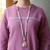 Подвесные ожерелья роскошные Cz Stone Waterdrop Druzy Cherry Blossoms Агаты ожерелье Женщины девочки подарок натуральный бусин Jaspers Bead