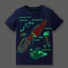 Ins babykleding katoen peuter jongens t shirt dinosaurus print kinderen tops short mouw baby tees zomer kinderen kleding 7 ontwerpen voor 2T-7T DW6838