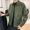 Jaquetas masculinos jaqueta de outono legal casual lapel windbreaker mangas compridas homens resistentes a frio casaco