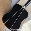 Chitarra personalizzata 2023, top in abete massiccio, tastiera in palissandro, fasce e fondo in palissandro, chitarra acustica nera di alta qualità da 41 pollici,