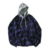 Men's Jackets Chic Men Shirt Coat Coldproof Drawstring Windproof Autumn Casual Plaid Top Hooded Shirts Jacket