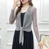 Femmes Vestes Femmes Châle Veste Vêtements D'été Cardigan Lce Soie Climatisation Chemise Mince Manteau Court Crème Solaire Survêtement FemmeFemme