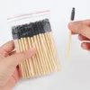 Eye Shadow 100 Pcs Bamboo Handle lash Brushes Disposable brow lash Mascara Wands Applicator Makeup Tools 230211