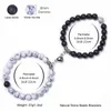 Bracelets de charme 2pcs/conjunto de ímã de forma de coração Casais de pulseira de ímãs amam jóias de pulseiras naturais significativas de jóias de 8 mm de miçangueira