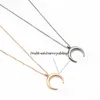 Pendentif Colliers Acier inoxydable Corne de boeuf Croissant Demi-Lune Collier Cadeaux pour femmes / petite amie Femme Collare Mujer Bijoux Collier