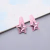 Old Cobbler ETS001# Hair Accessories Baby Clip Five-pointed Star Flash Powder Plastic Spraying Color Droplet Shape Candy Girl