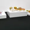 Dekorasyon Temiz siyah beyaz kare küp büfe masa yükselticileri Beyaz akrilik catering masa yükseltici gıda kaidesi kaidesi için stant doğum günü pastası standı Düğün için 570