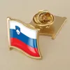 Drapeau slovène, goutte de cristal, Badge en caoutchouc, broche drapeau du monde