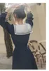 カジュアルドレス日本プレッピースタイルセーラカラードレス女性