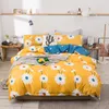 Bedding Sets 2023 Set Golden Duvet Cover Pastoral Flat Sheet Modern Bed Linen Colorful Pillowcase Side 3/4pcs