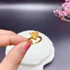 Cluster Rings 2023 Heart Style Natural Citrine/ Amethyst Ring For Women Jewelry Real 925 Sterling Silver Charm Fine Good Gift