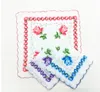 Drukowanie chusteczki z przegubem bawełniane noża damskie chusteczki rzemieślnicze craft vintage hanky kwiatowy chusteczka ślubna 30*30cm losowe SN4307