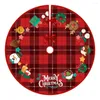 Christmas Decorations Tree Rug 35 Inch Polyester Mat With Snowman Santa Wreath Seasonal Creative Decorative Supplies For