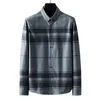 Men's Casual Shirts Autumn And Winter Shirt Stitching Striped Long-sleeved Personality Tooling