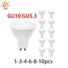 1-10pcs GU10 MR16 Spotlight 3W 6W 9W 12W AC220 VLED BULBE ângulo de feixe 24 120 graus Luz interna economizadora de energia para a mesa lam