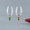 Verres à vin Creative Cristal Verre Peinture Phnom Penh Gobelet Émail Classique Rouge Champagne 1 Paire De Faveur De Fête De Mariage