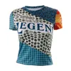 Dames lente/zomer t-shirts Nieuwe print Ronde hals T-shirt met korte mouwen Strakke top Veelzijdig